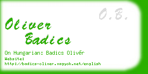 oliver badics business card